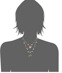 Betsey Johnson "Confetti Mixed Multi-Colored Stone Lucite Heart Long Pendant Necklace