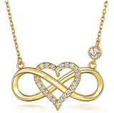 BlingGem Necklace for Women 925 Sterling Silver Cubic Zirconia Infinity Heart Pendant Necklace Gift for Women 18 inch