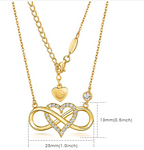 BlingGem Necklace for Women 925 Sterling Silver Cubic Zirconia Infinity Heart Pendant Necklace Gift for Women 18 inch