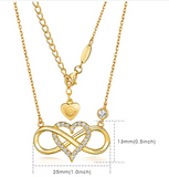 BlingGem Necklace for Women 925 Sterling Silver Cubic Zirconia Infinity Heart Pendant Necklace Gift for Women 18 inch