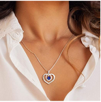 Fine Jewelry August Birthstone Heart Necklaces for Women Sterling Silver Natural Peridot Amethyst Created Ruby Gemstone Infinity Love Pendant Anniversary Birthday Gifts for Girls Her Wife Mom Yourself