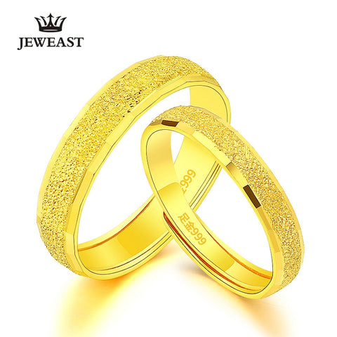 RN 24K Pure Gold Ring Real AU 999 Solid Gold Rings Nice Simple Frosted Upscale Trendy Classic Fine Jewelry Hot Sell New 2020