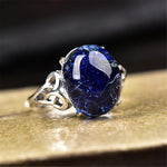 Natural Blue Ghost Crystal Phantom Ring Genuine S925 Silver Men or Women Ring Valentine's Day Gift Reiki Jewelry Dropship