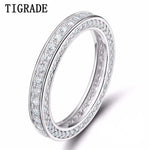 Tigrade Women 925 Sterling Silver Ring Cubic Zirconia For Female Wedding Engagement Band Girls Ring Anillo Plata Mujer Bague
