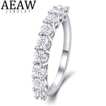 0.9ctw 3.0mm 0.1ctDE Color Round Excellent Cut Moissanite Engagement Band Real 18k White Gold For Women Best Gift