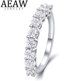 0.9ctw 3.0mm 0.1ctDE Color Round Excellent Cut Moissanite Engagement Band Real 18k White Gold For Women Best Gift