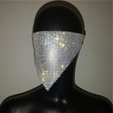 2020 NEW Crystal Masquerade Mask Women Party Jewelry Accessories Fishing Net Metal Rhinestone Sequined Face Mask