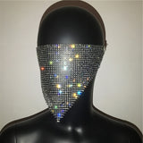 2020 NEW Crystal Masquerade Mask Women Party Jewelry Accessories Fishing Net Metal Rhinestone Sequined Face Mask
