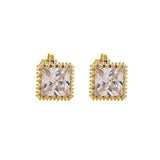 YMYW Korean Delicate Shiny Cubic Zirconia Ear Clip Temperament Square No Piercing Ear Cuffs for Non Pierced Ears for Women New