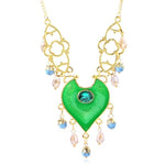 Fashion Aladdin Cosplay Princess Heart Pendants Necklaces Ear rings Suit Blue Enamel Women Girl Gifts Halloween Gift Wholesale